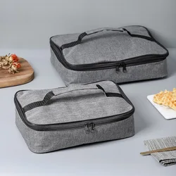 Rectangle Portable Thermal Lunch Box Bag Waterproof Insulated Food Bento Storage Container Cooler Bag Handbags for Picnic Travel