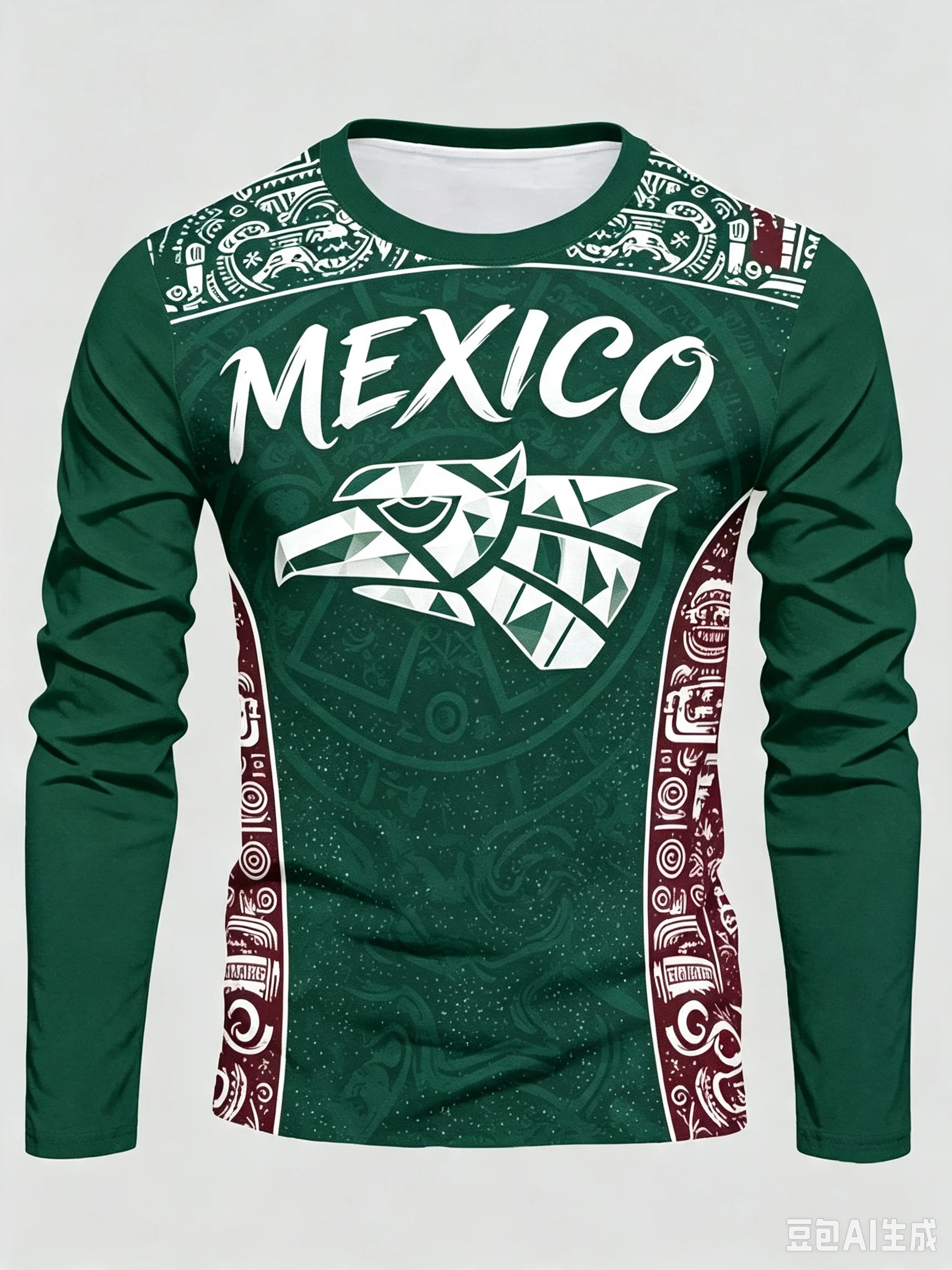 Men’s Mexico Eagle Graphic Long Sleeve T-Shirt Aztec Tribal Print Casual Crew Neck Top Spring Autumn Thin Lightweight Pullover