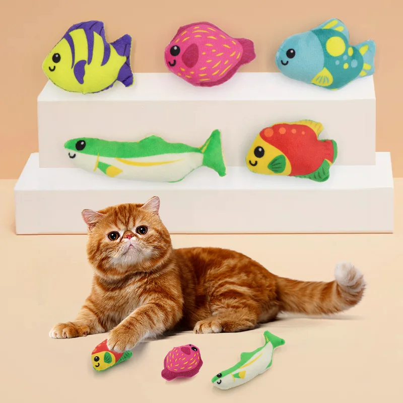 

Pet Supplies Cartoon Bubble Fish Clown Fish Plush Cat Toy Bite Interactive Soothing Cat Toy