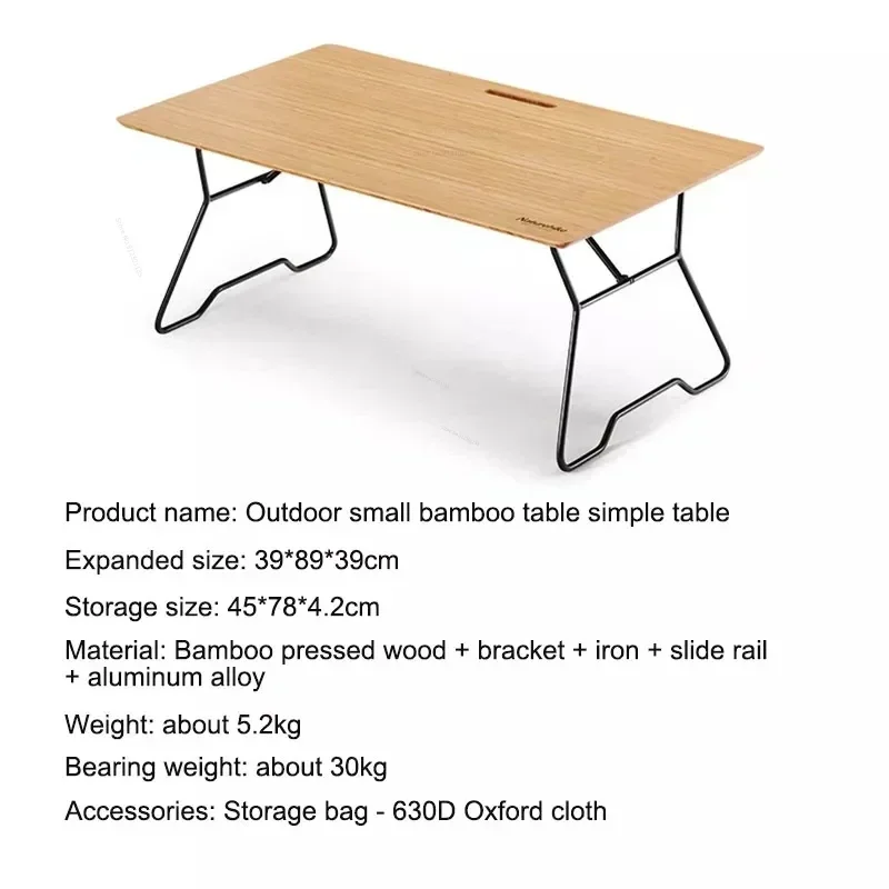 Naturehike Table Foldable Camping Folding Backpacking Low Tourist Small Picnic Outdoor Portable Beach Lightweight Travel Wood image 6