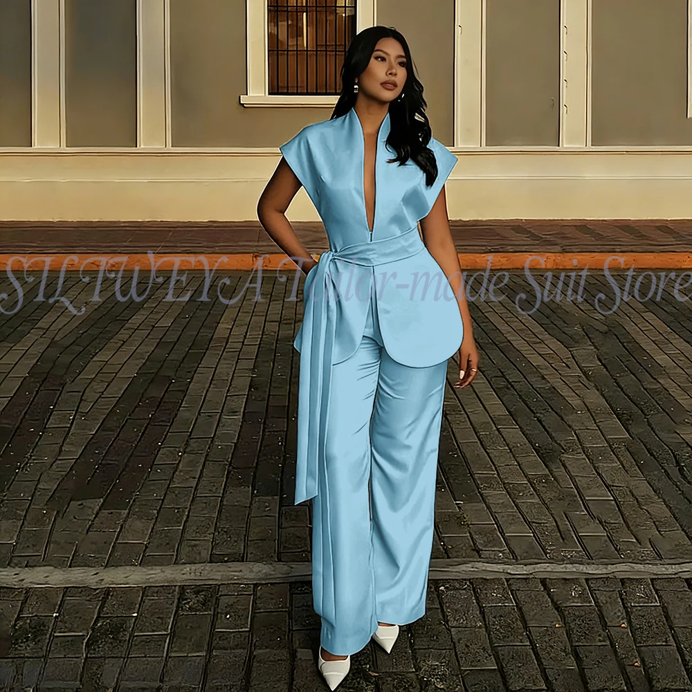 Moderne damespakken voor bruiloft, zakelijke mode, 2-delige sets, elegante damessets, outfits, korte mouwen, jas, broek, op maat gemaakt