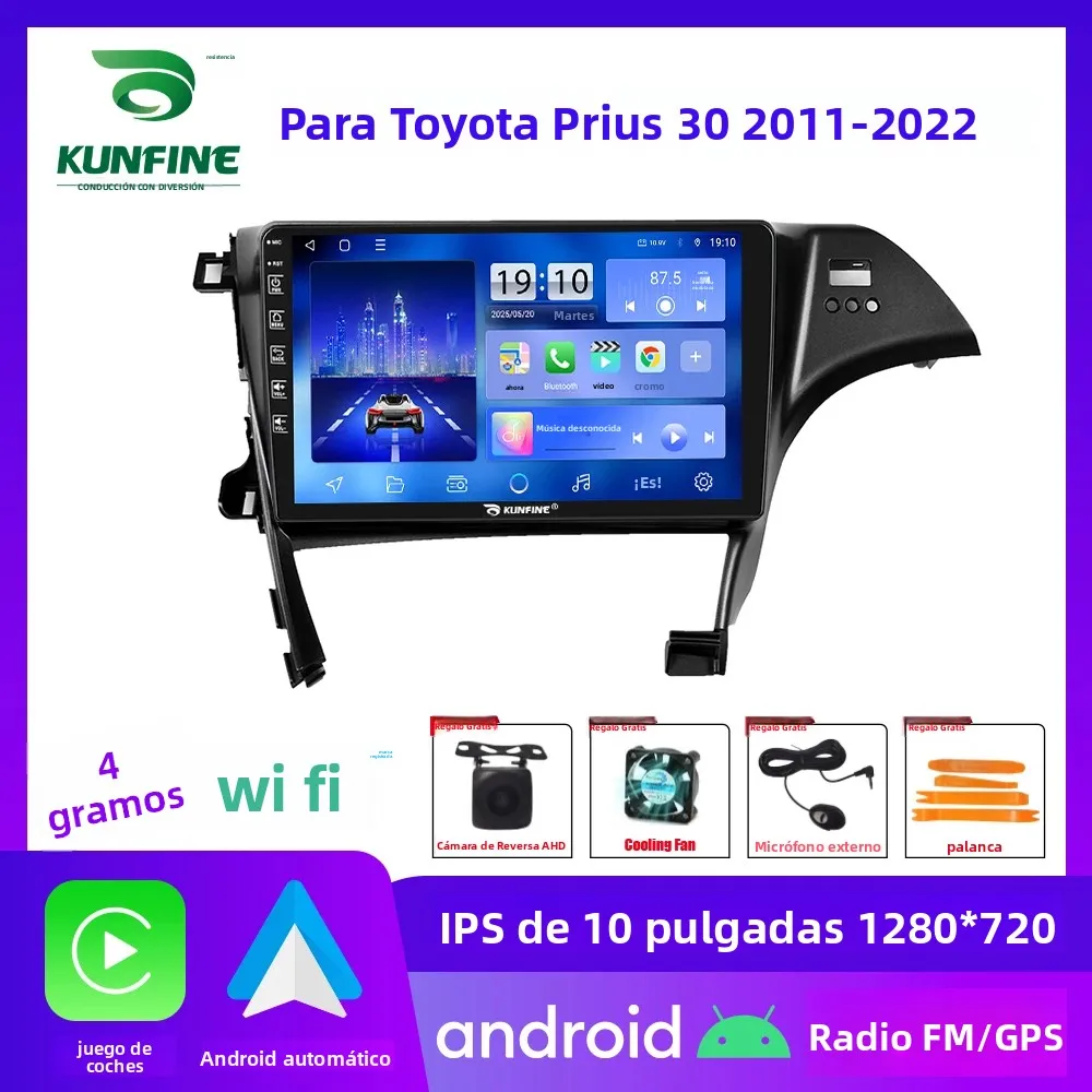 Radio Android para Auto Toyota Prius 30 2011-2022, Estéreo para Auto 2Din Octa Core, Reproductor con Navegación GPS, Pantalla IPS, Carplay, Android Auto