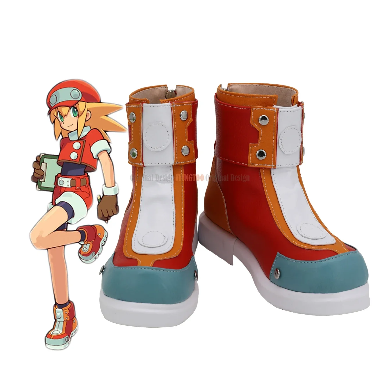 

Rockman Dash Roll Caskett Косплей Сапоги Кожаная обувь на заказ Любой размер