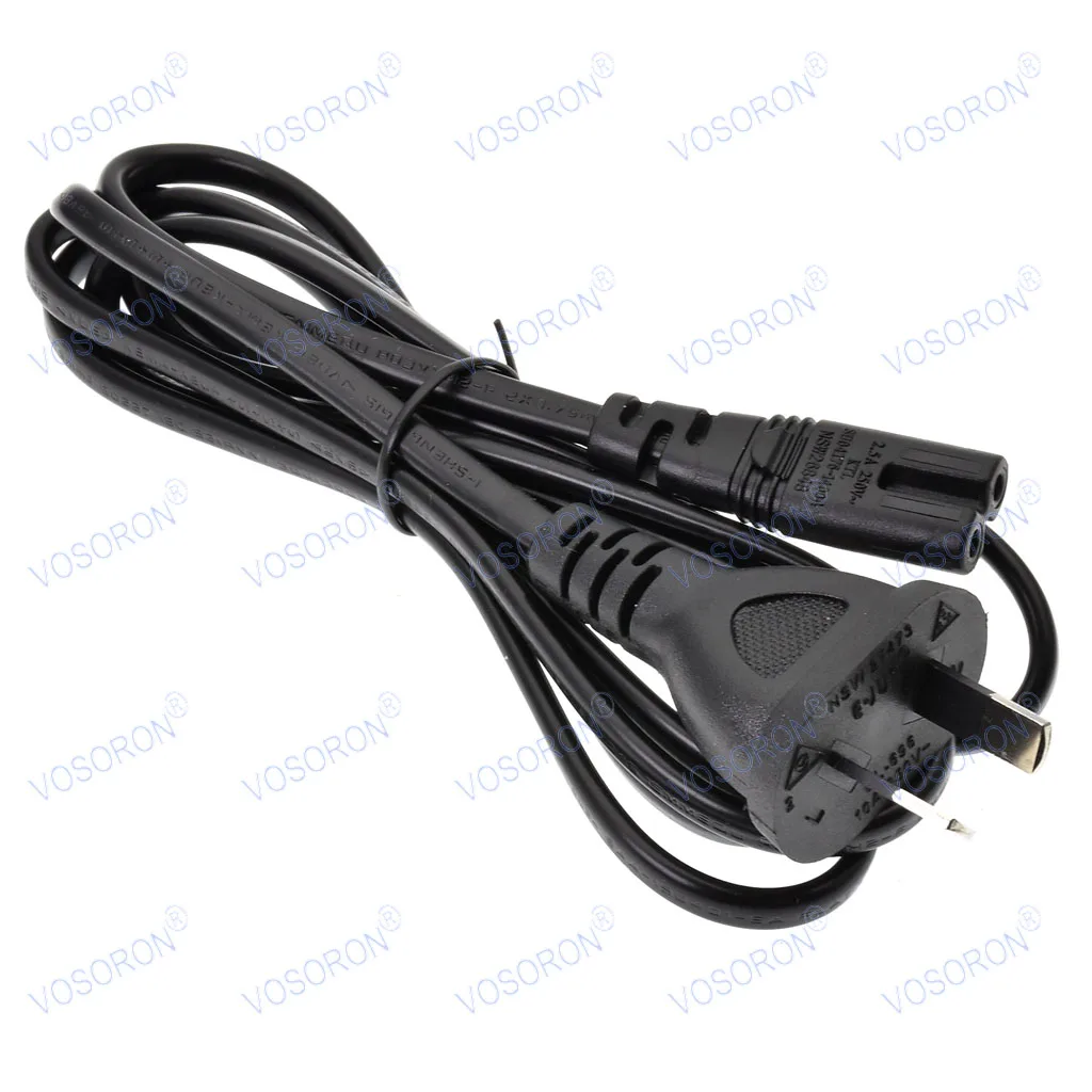 Australia SAA Approved AU 2-Pin to C7 Figure 8 Power Cord for Laptop/PS4/Home Appliance, 250V 2.5A, 1.8m, H05VVH2-F 2×0.75mm²
