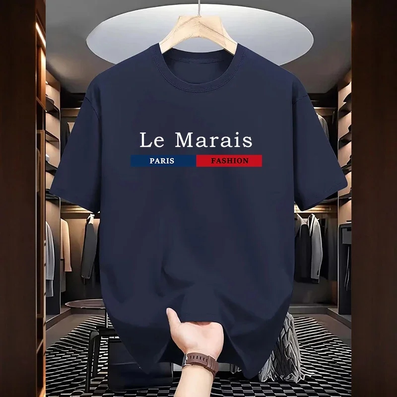 2025 heißer Verkauf T-shirts für Männer Hohe Qualität 100 % Baumwolle Oansatz Top Sommer Stadt Täglich Casual Fashion Tees Paris männer Kleidung