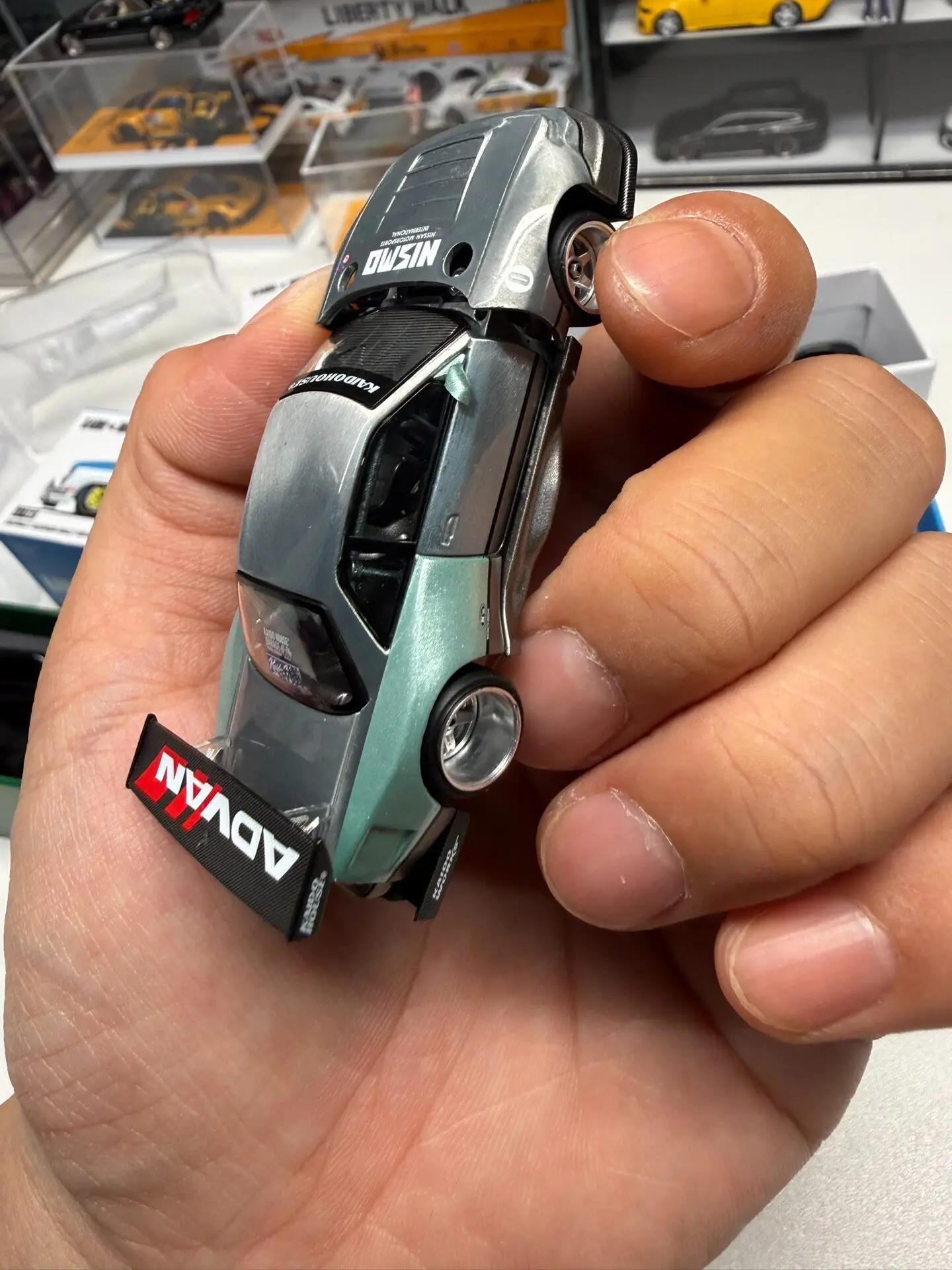 Diecast Miniature Kaido House 1:64 Scale Silvia S13-R Kaido Works V1 Green Alloy Car Model