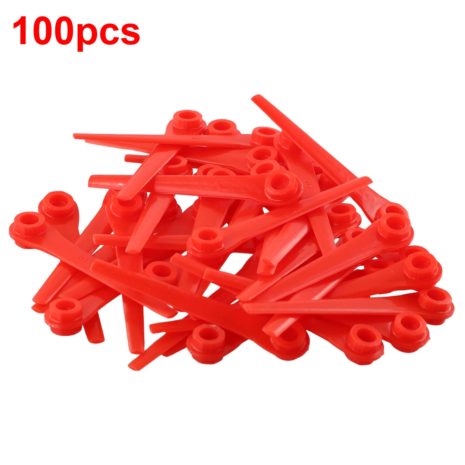 100pcs Grass Trimmer Plastic Blade Brush Cutter Head Blade Red Replacement Blade For Garden Lawn Mower Battery Trimmer Accessory