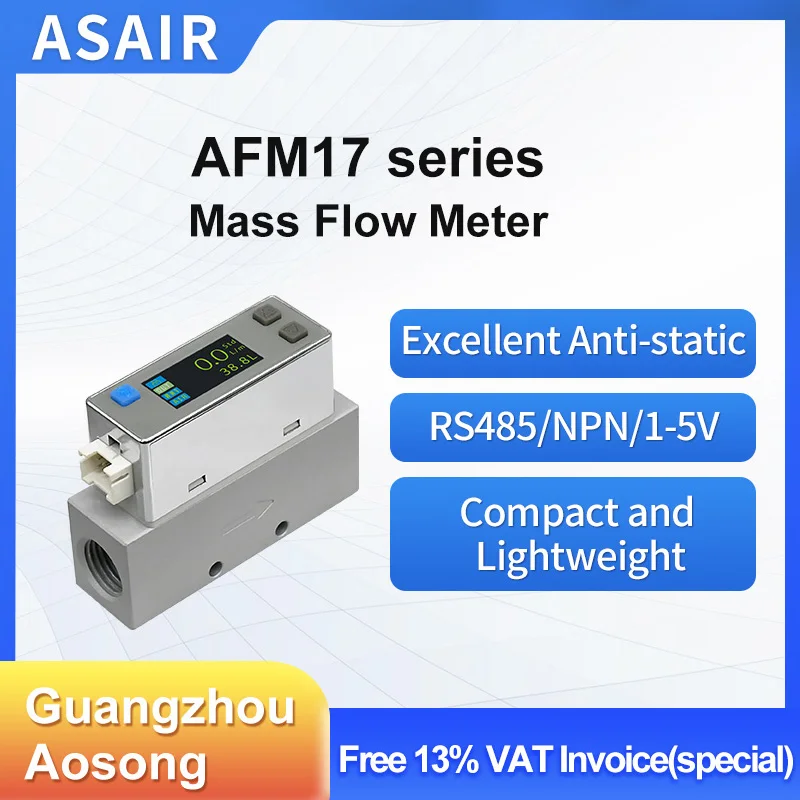 

ASAIR MEMS Серия AFM17 Миниатюрный тепловизионный газовый массовый расходомер сжатого воздуха, кислородный азот