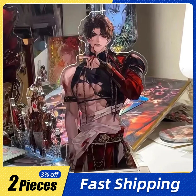 

10cm/3.93in Code Name Eagle Game Acrylic Standing Plates Cartoon Sun Ce Peripherals Table Collectible Display Desktop Decoration