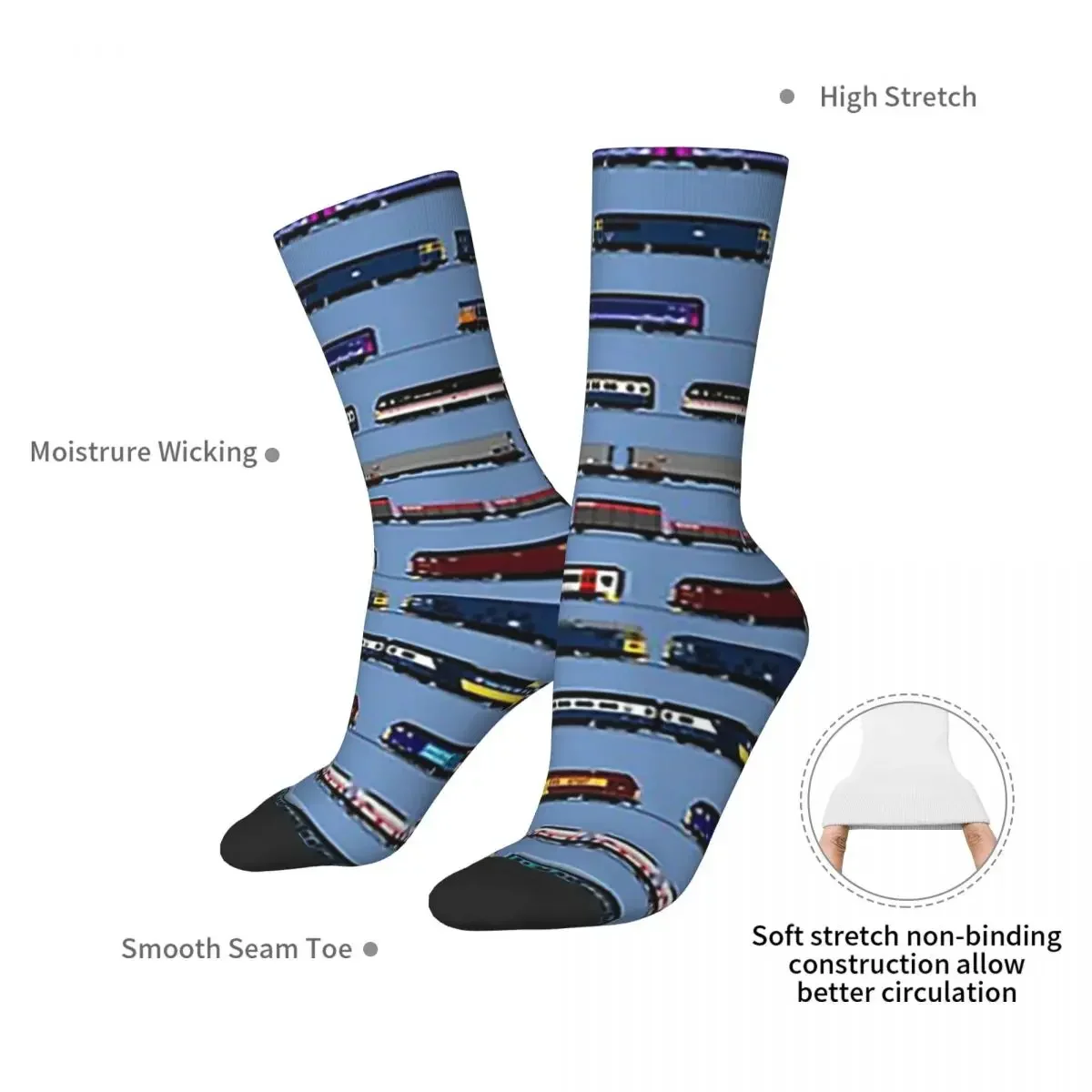 British Trains Socks Harajuku Super Soft Stockings All Season Long Socks Accessories for Unisex Gifts