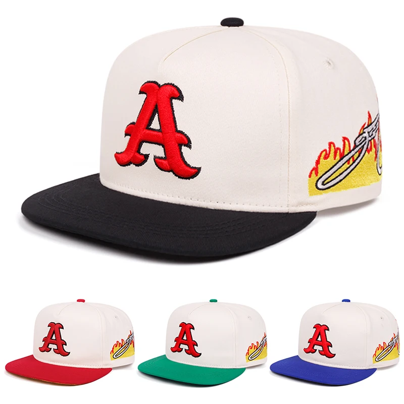 2026 Modische Neue Flat-Edge-Kappe mit A-Buchstaben-Stickerei, Hip-Hop-Mütze, Outdoor- und Freizeit-Sonnenschutzkappe, Unisex-Baseballkappe