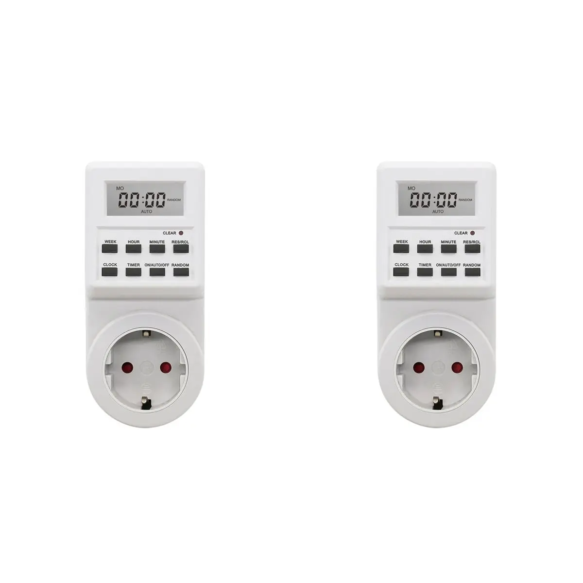 

[Y67A] 2X Digital Timer Socket Electronic Timing Switch 24h Kitchen Timer Outlet Programmable Socket EU Plug