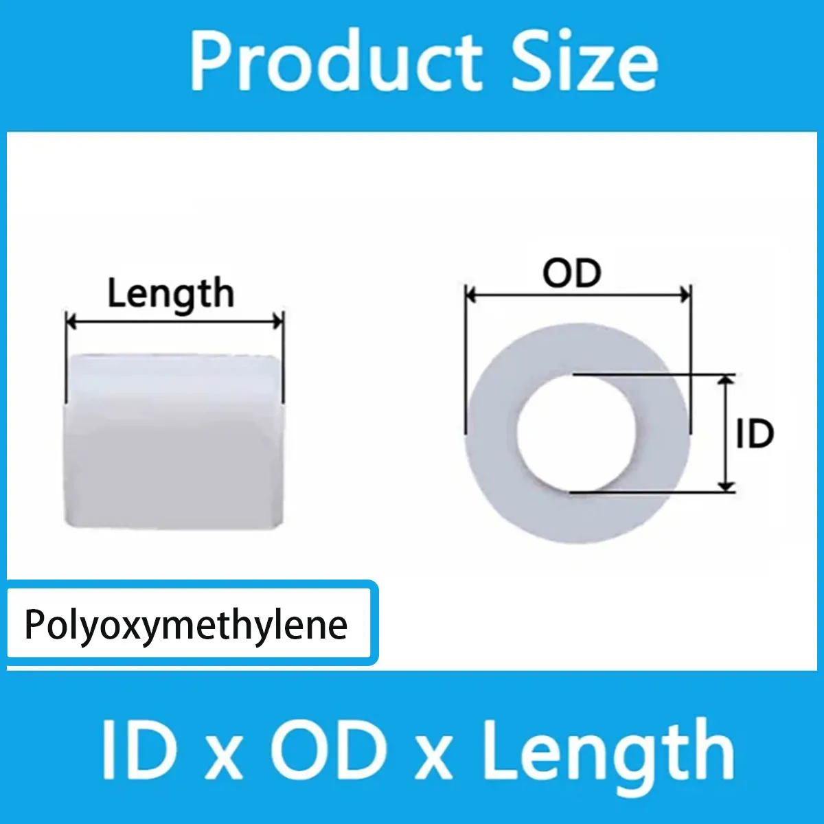 

White POM Bushing M3-M10 Unthread Standoff Spacer Sleeve Precision Fastener for Electrical Mechanical Applications