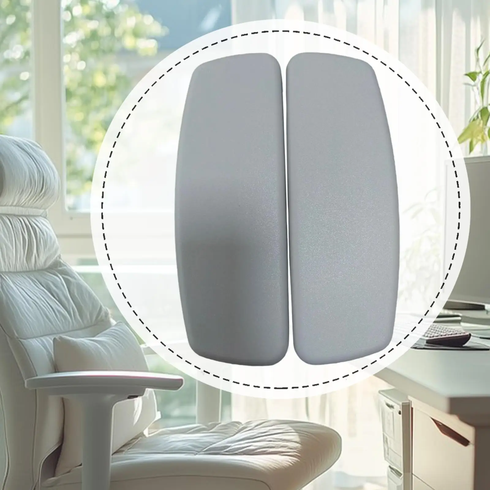 2Pcs Office Chair Armrest Pads TPU Easy Installation Universal Replace Parts