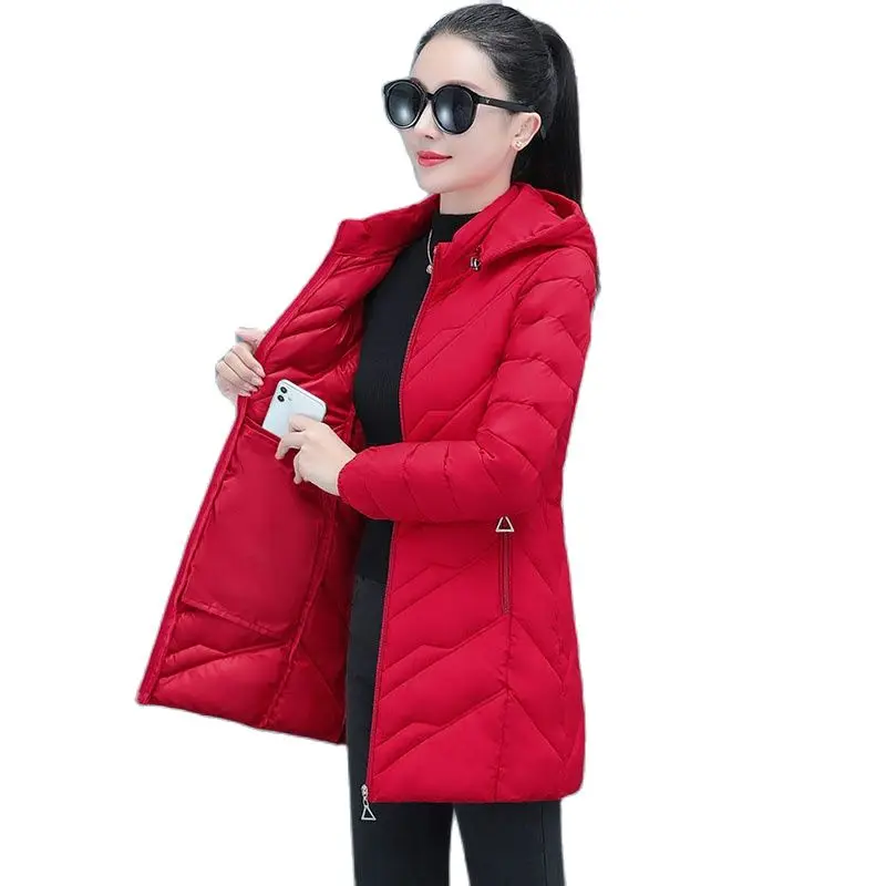 

Women Down Cotton Coat Female Winter Parkas Jacket Long Hooded Padded Coat 6XL Middle Age Mother Parka Puffer Overcoat W212