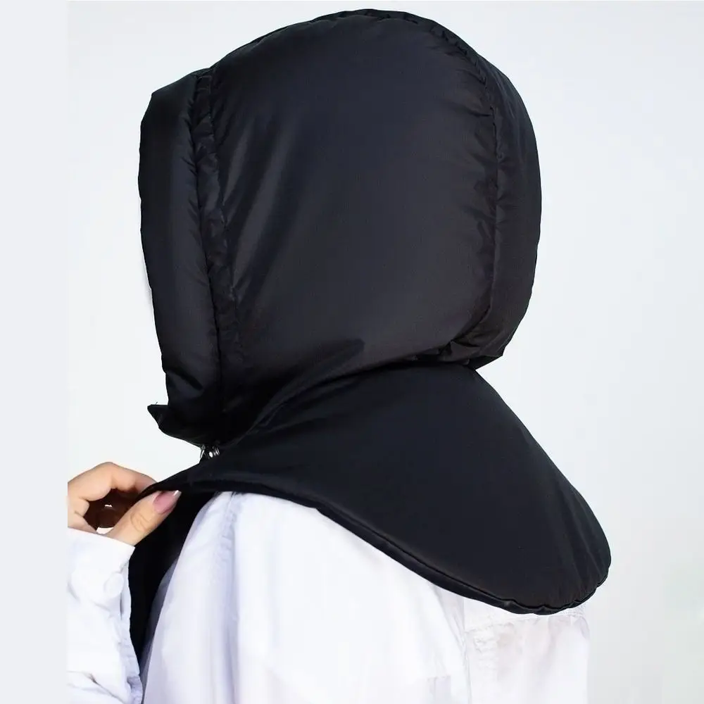 Winter Ultralight Down Hooded Hats Zippper Drawstring Coat Short Tank Top Removable Neck Cover Scarf Balaclava Hat Women's