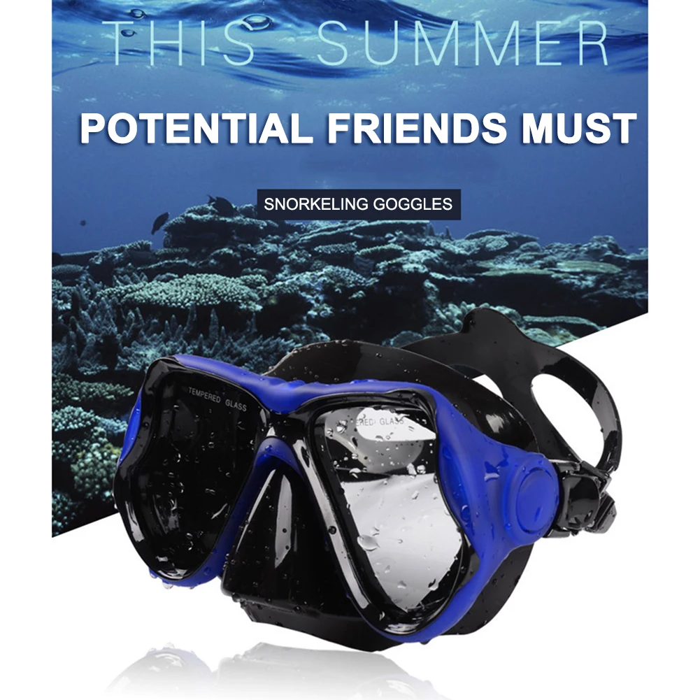

Scuba Diving Mask Anti-Fog Professional Snorkeling Mask Panoramic Wide View Snorkels Diving Goggles for Free Swim
