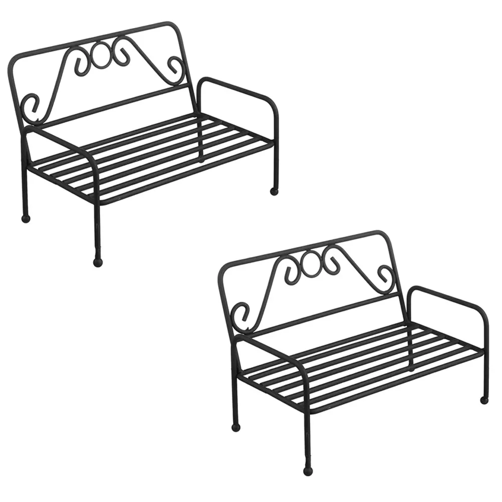2Pcs Iron Art Chair Flowerpot Stand Stable Structure Indoor Outdoor Plant Shelf Flower Rack for Succulents and Moss Decoration