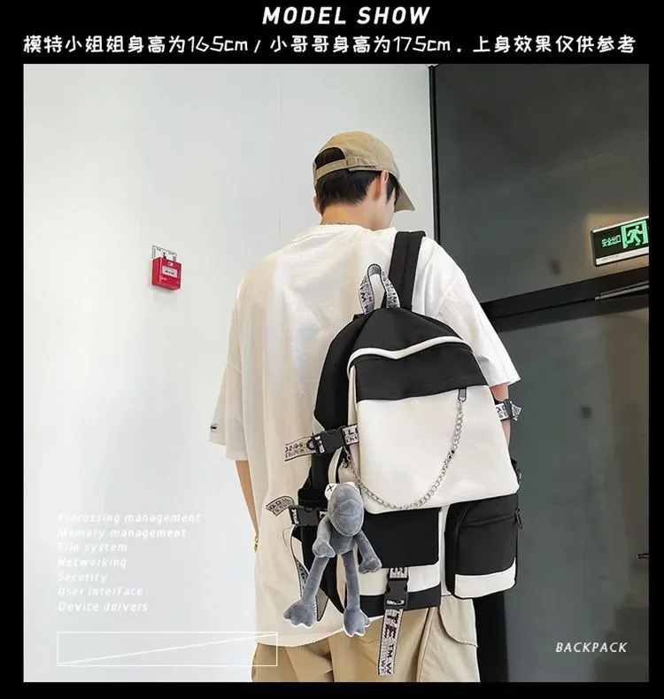 31×45×14cm Black White Grey, Heaven officials blessing, Tian Guan Ci Fu, Kids Teens School Bags, Anime Backpacks Girls Boys