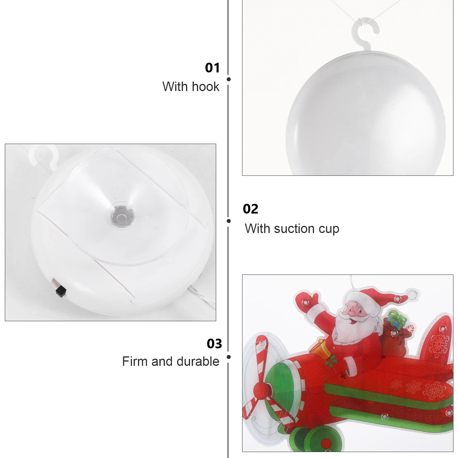 

1Pcs Christmas Santa Claus LED Decorative Sucker Light Window Hanging Lamp Warm Color Energy Saving Showcase Lamp Safe Odorless