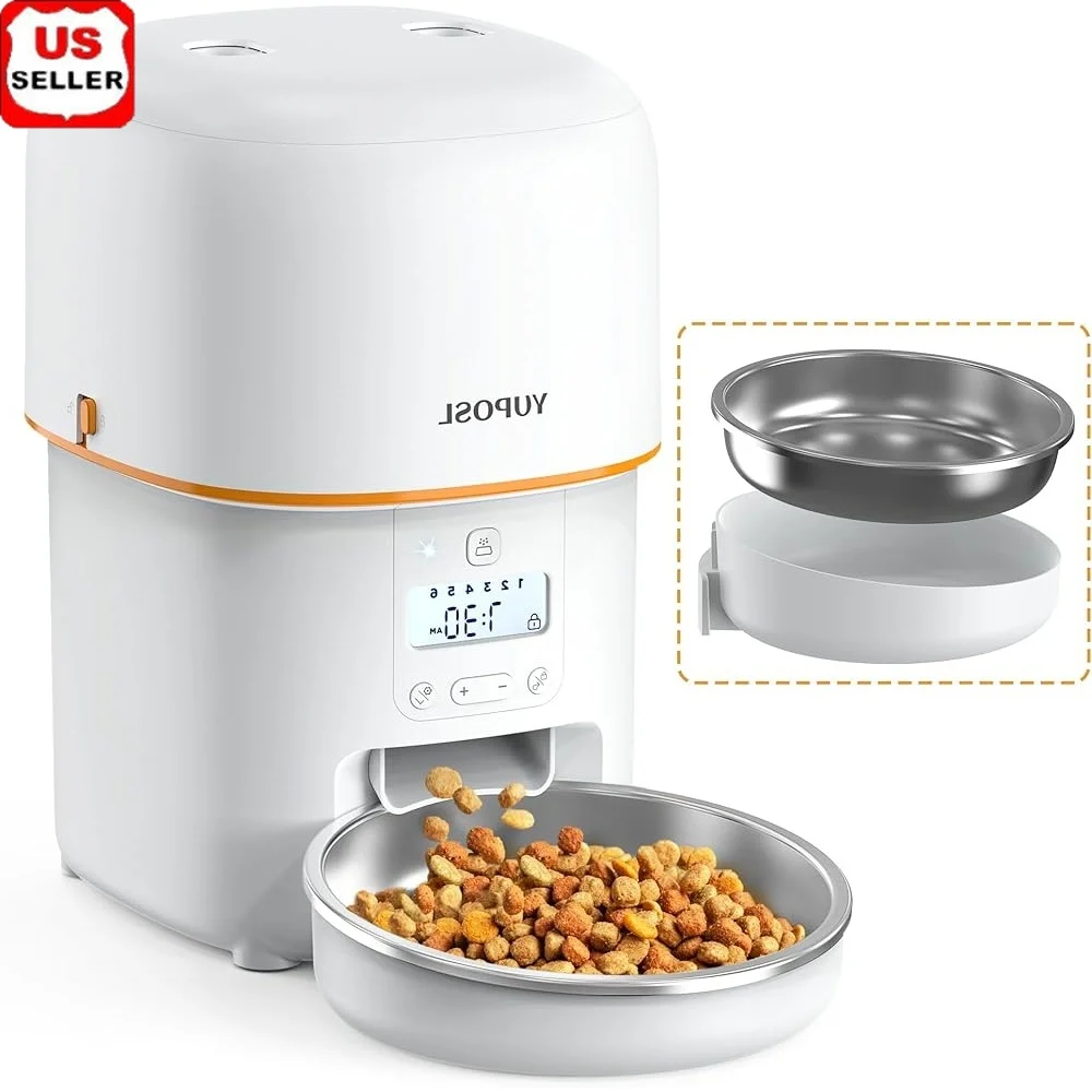 

Automatic Cat Feeder 2L Timed Pet Food Dispenser Easy Use Battery Operated 180 Days Freshness Control Ideal Cats Dogs Multi-Pet
