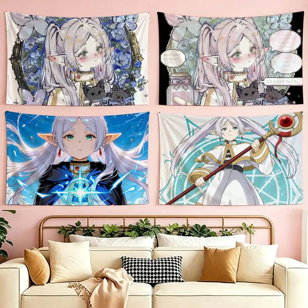 

Frieren Anime Beyond Journeys flag Suitable For Party Club Outdoor Interior Wall Decoration Banner Fans Gift