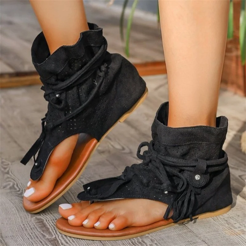 2024 Summer Fashion Sexy punta quadrata suola spessa bocca poco profonda donna comodi sandali con tacco a blocchi di colore Casual Zapatos De Mujer