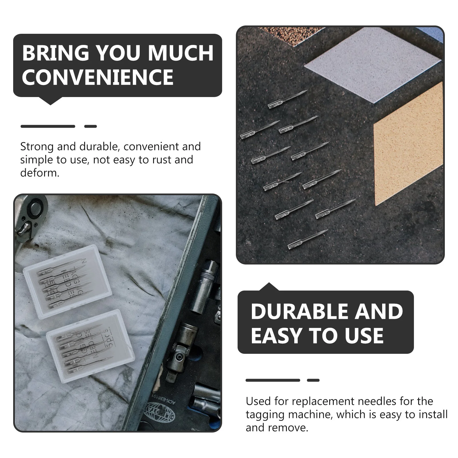 

10Pcs Fine Needles for Tagger Iron Material Strong Wear-Resistant Replacement Pins for Clothing Label Tagging Tool