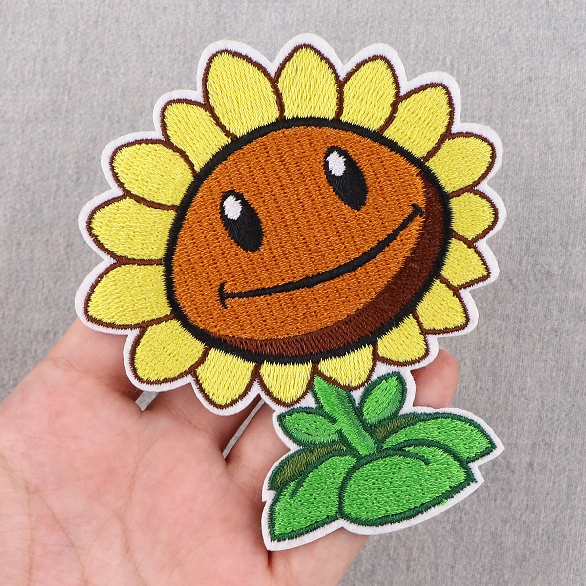 Sunflower Embroidered Patches For Clothing Patches DIY Iron on Patches Video Games Patch Sew Applique Stickers For Childrens