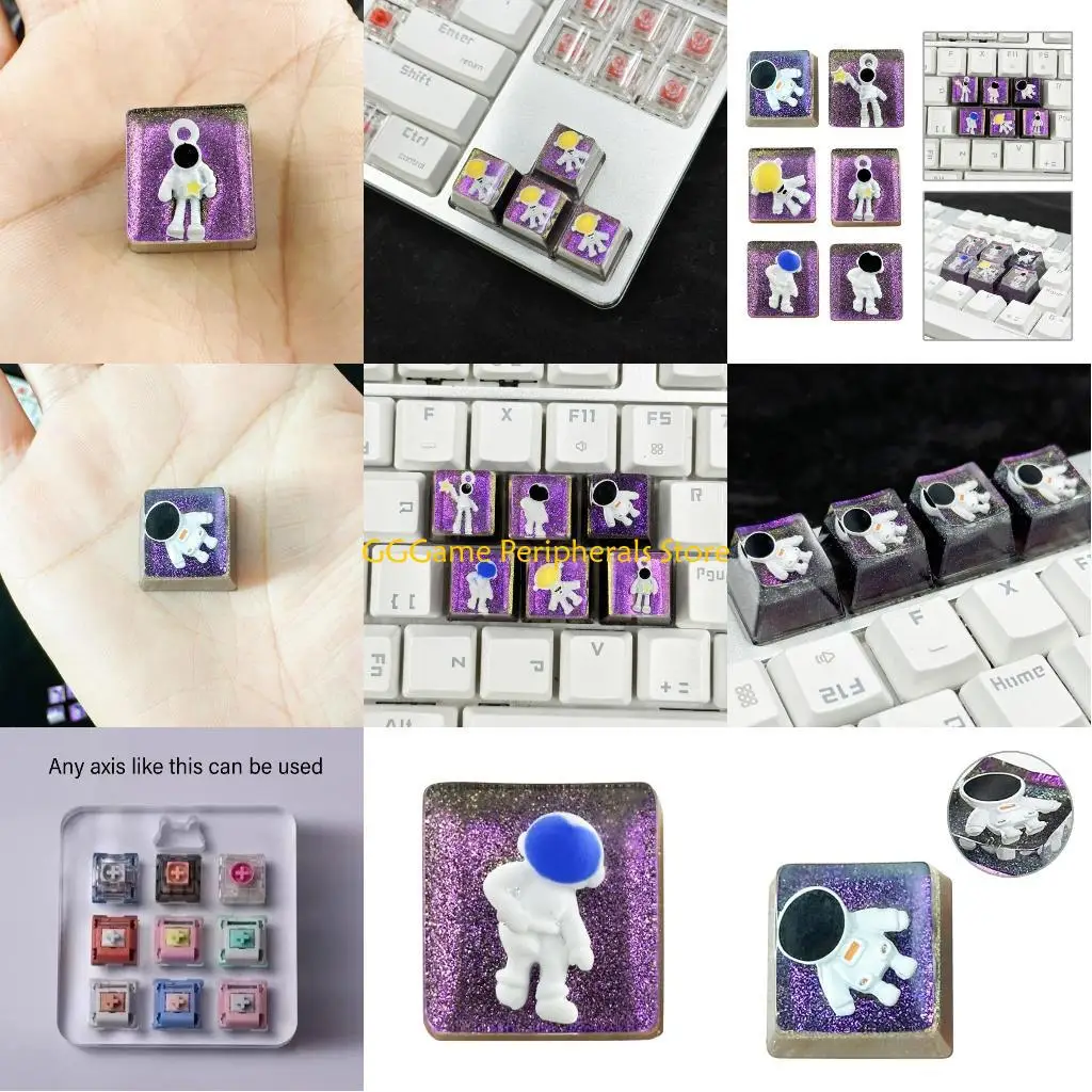 

U55B Resin Keycap OEM Profile for Mechanical Keyboards Backlights Keycap Astronauts Keycap For Game Computer Keycaps 1PC