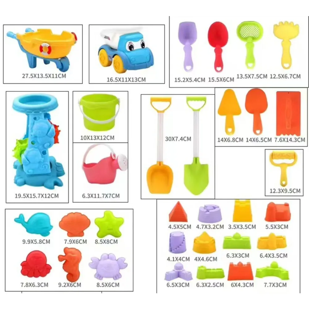 Beach Toys for Kids Sand Toys Set Sand Bucket Shovel Rake Toys for Beach Animal Dinosaur Molds Travel Sandbox Toys for Toddlers