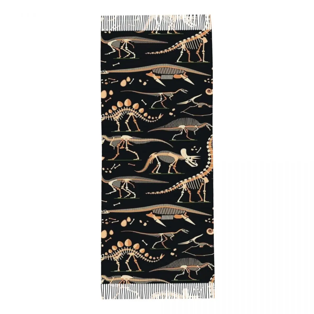Dinosaur Fossils Halloween Scarf Tassel Scarves Women Soft Warm Shawls and Wraps Long Fall Winter Shawl Wrap
