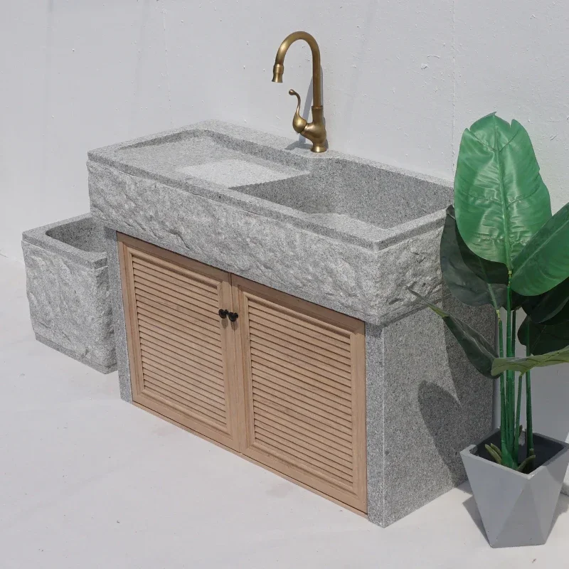 Natural Dali stone pool outdoor stone balcony wash basin outdoor integrated courtyard sink