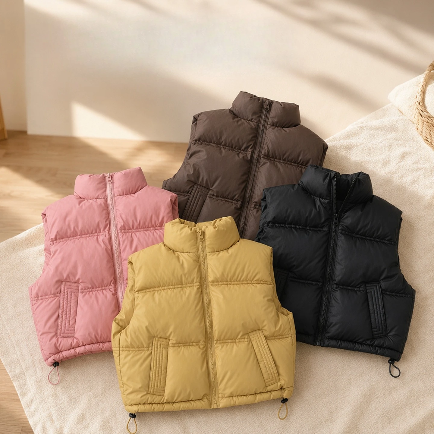 Kids Vest Children Fall Winter New Boys Girls Korean Stand Collar Big Kids Thick PU Leather Vest Sleeveless Jacket
