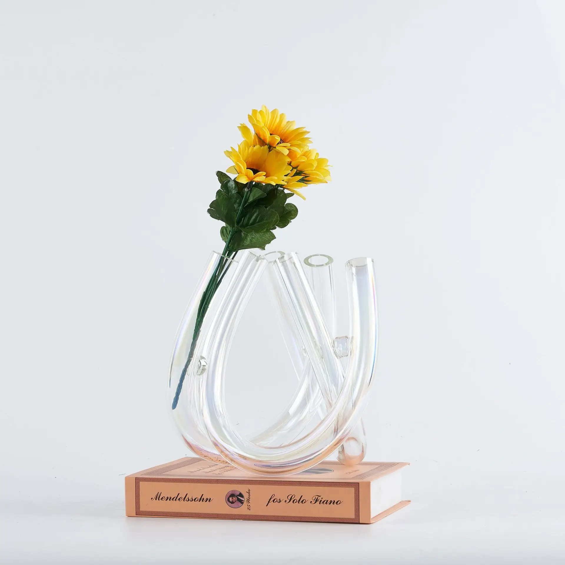 Light luxury fruit vase ornament, modern home model room room living room, soft decoration glass jewelry
