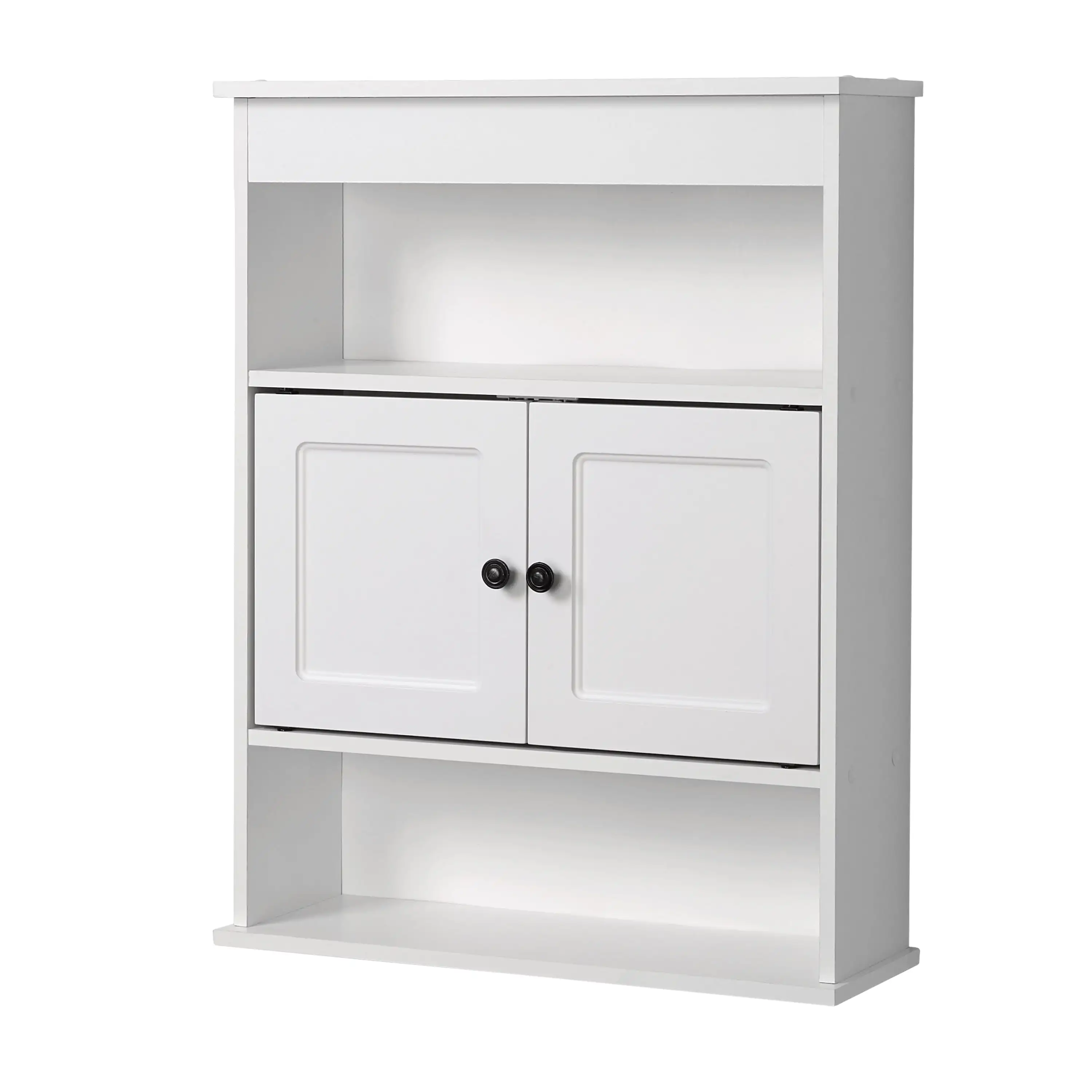 Engineered Wood Bathroom Wall Cabinet with 3 Shelves, White