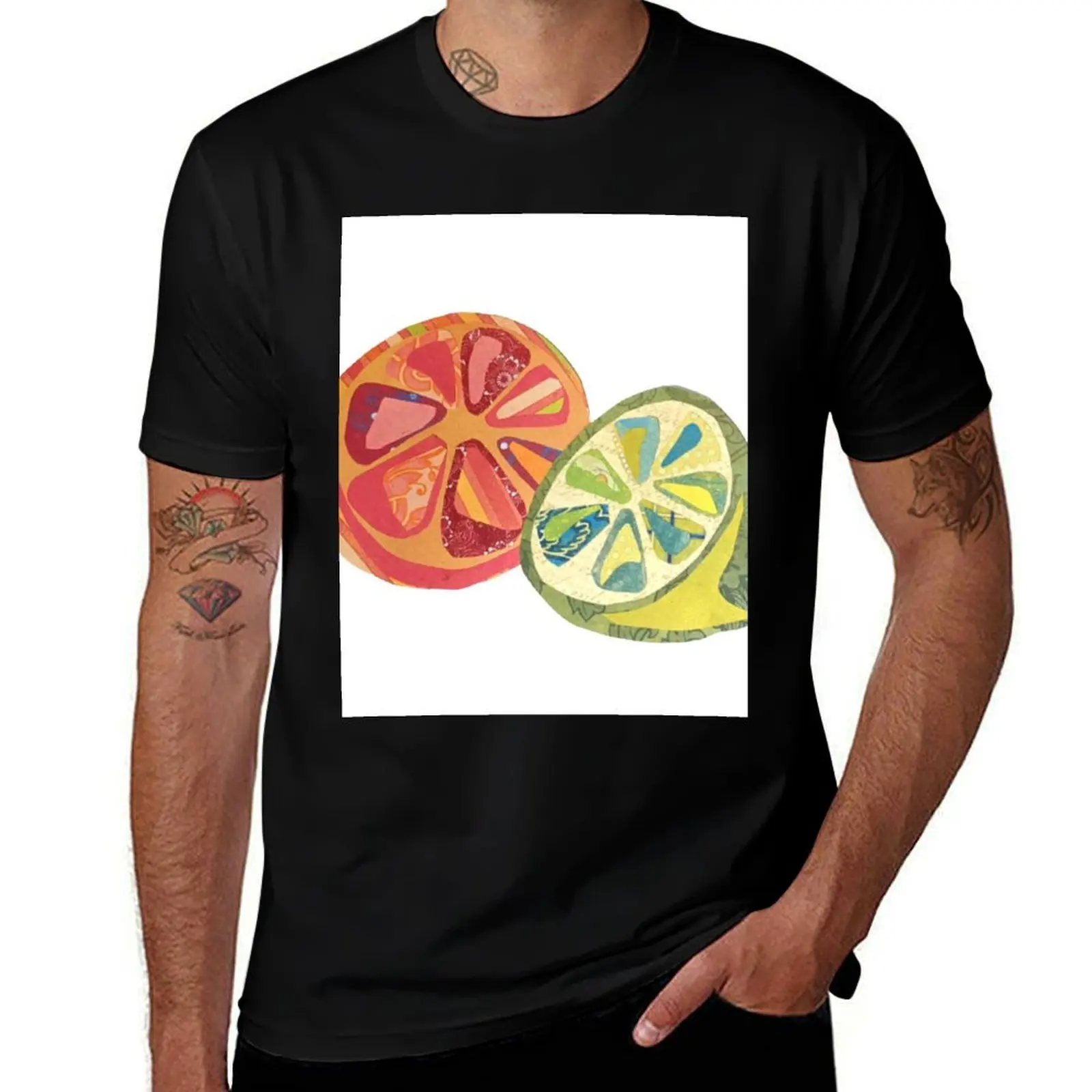 Cut Paper Citrus T-Shirt Sport Basic Moisture Wicking Tee T-Shirt