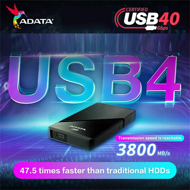 ADATA SE920 USB4.0, 40 Гбит/с, высокоскоростной внешний SSD, 1 ТБ, 2 ТБ, 4 ТБ, портативный жесткий диск Type-C для чтения, Max3800 МБ/с, PSSD для PS5