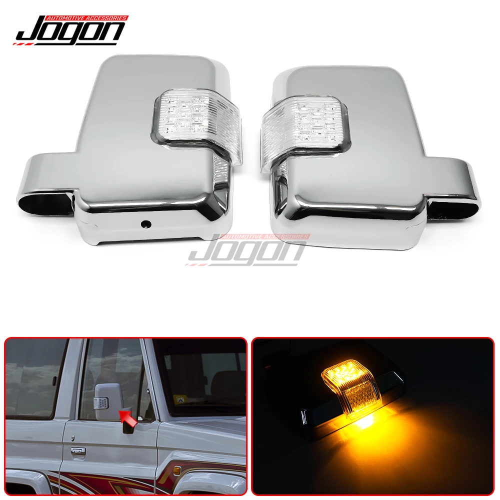 Replacement Car LED Rearview Side Wing Mirror Cover Caps Trim For Toyota Land Cruiser LC70 series FJ76 FJ78 FJ79 LC76 LC78 LC79