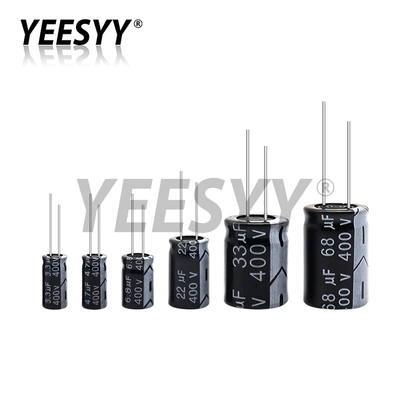 5pcs 400V Aluminum Electrolytic Capacitor 1UF 2.2UF 3.3UF 4.7UF 6.8UF 10UF 15UF 22UF 33UF 47UF 68UF 82UF 100UF 120UF 150UF