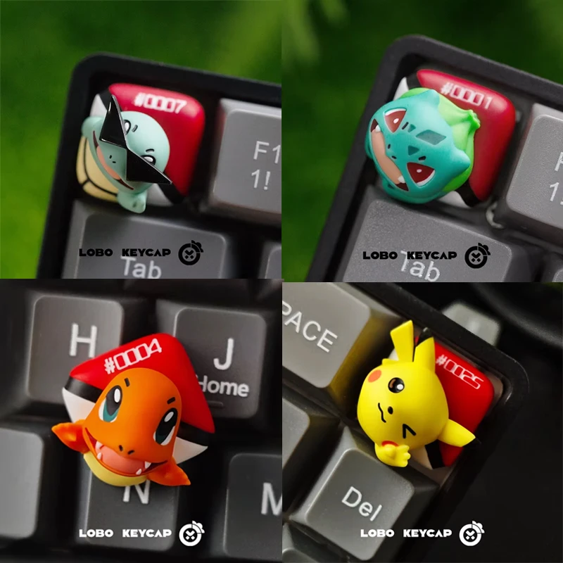 Lobo Keycap Anime Pet Series Squirtle Single Custom Artisan Keycap Cute Anime Mechanical Keyboard Decor Kawaii Anime Fans Gift