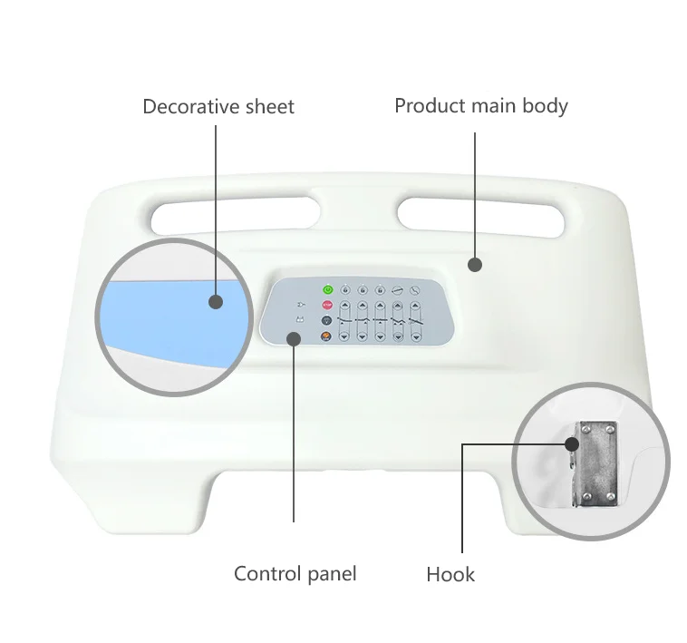 Factory price electric head and foot board hospital bed accessories