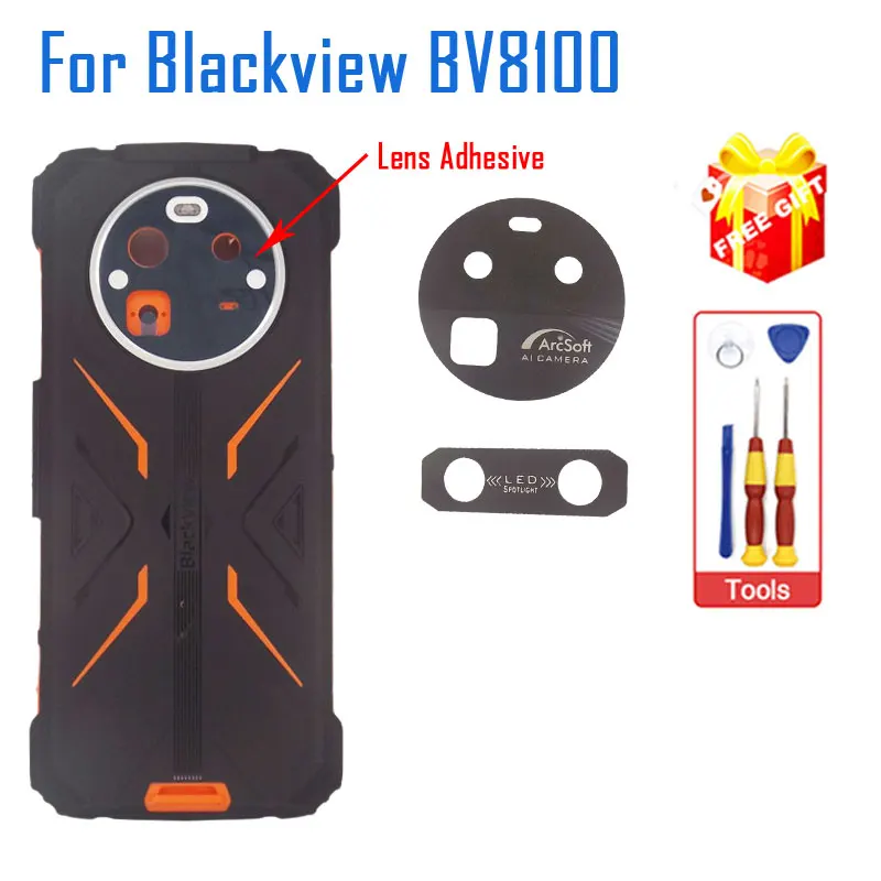 New Original Blackview BV8100 Battery Cover Rear Camera Lens Receiver LED Flashlight lenses For Blackview BV8100 Smart Phone