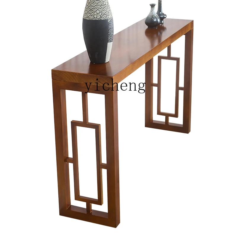 XL Solid Wood Console Lobby Entrance Cabinet a Long Narrow Table Pieces Altar Incense Burner Table Xuan