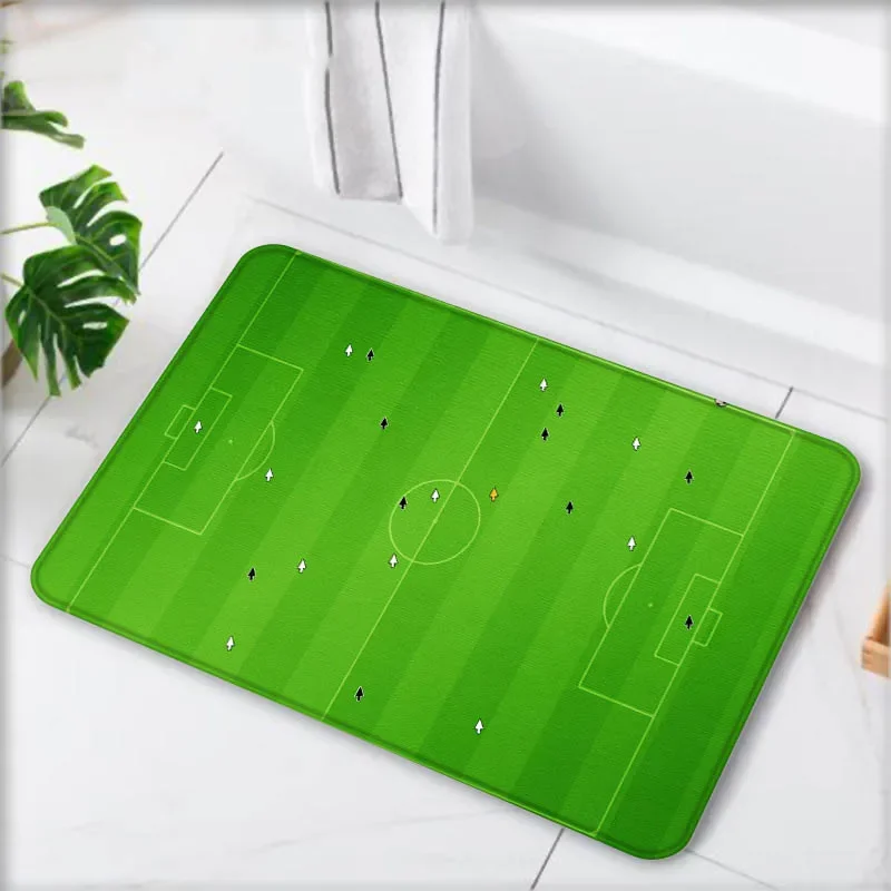 Football Field Doormat Hogar Bath Mat Bathroom Rug Non-Slip Kitchen Absorbent Area Rugs Mat Door Mat for Floor Toilet Household