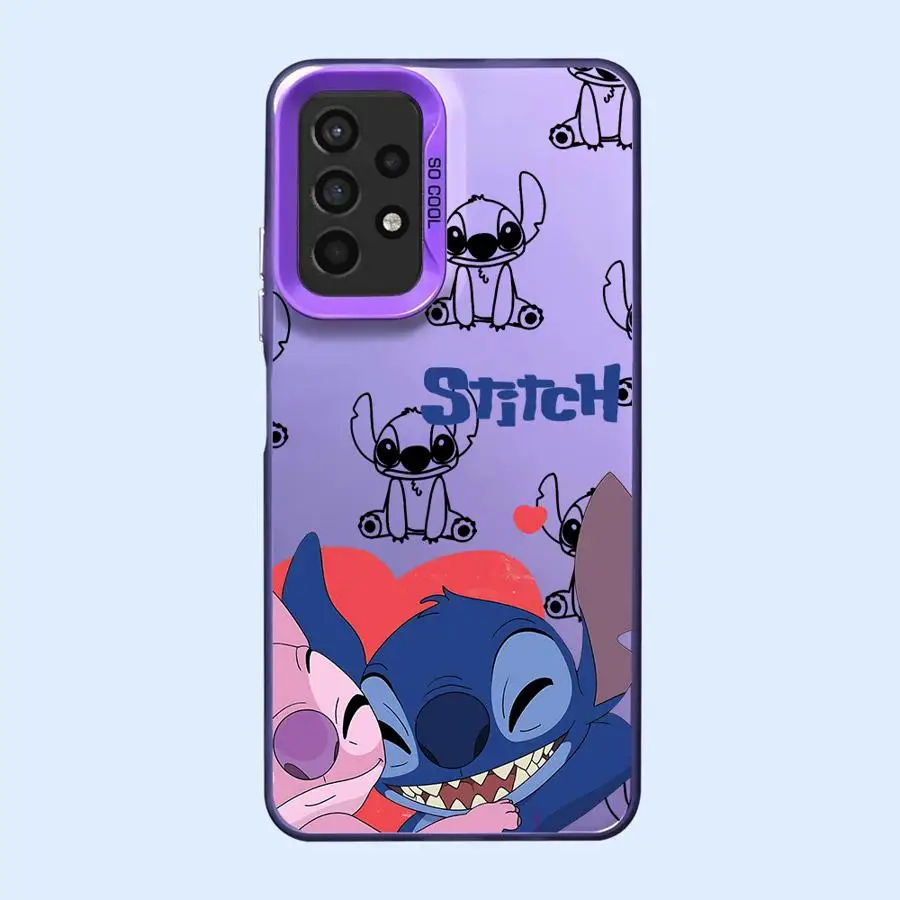 Disney Stitch Angle Lover Phone Case for Samsung Galaxy A72 A54 A73 A32 A53 A51 A33 A24 A21s A23 A52 A55 A35 A22 A34 A71 Cover