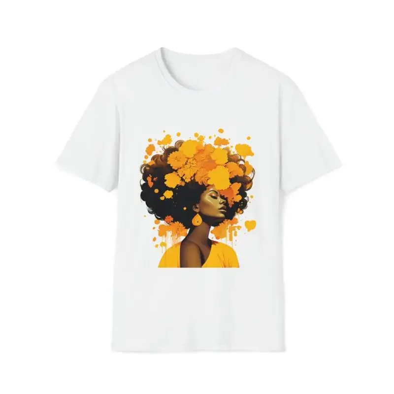 Elysian Serenity Blossom Crowned Muse on Softstyle T Shirt
