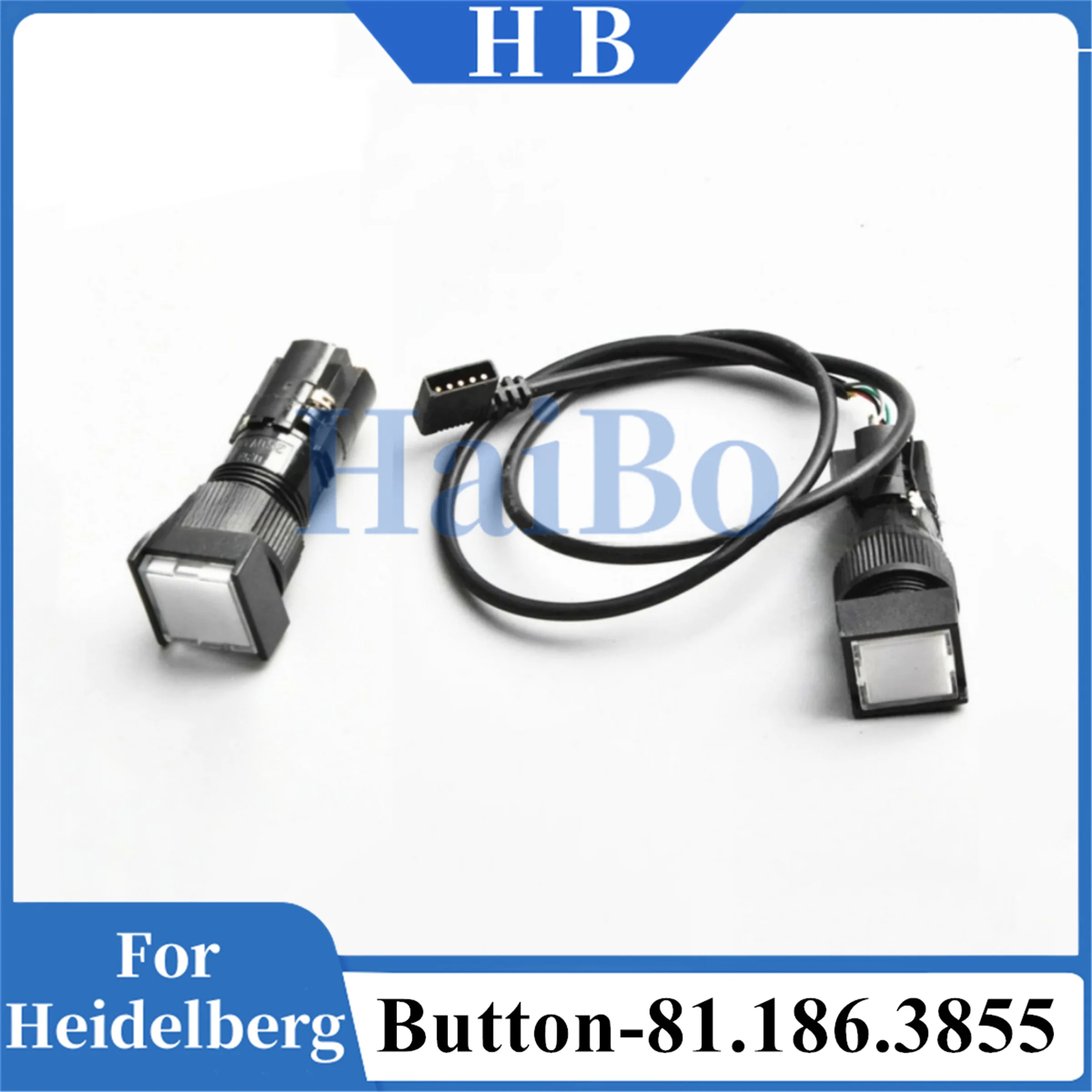 HaiBo Best Quality CD102 SM102 SM74 Machine 81.186.3855 CPC Button with Cable Wire Square Printing Machinery Parts Button