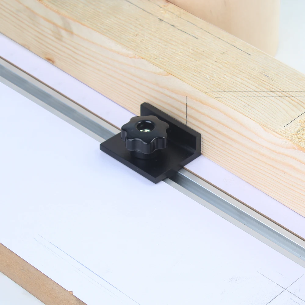 Imagem -05 - Carpintaria Workbench Posicionamento Clamp Tool T-track Stop Kit Liga de Alumínio Baffle Plate Planing Stop Board 19 mm 30 mm
