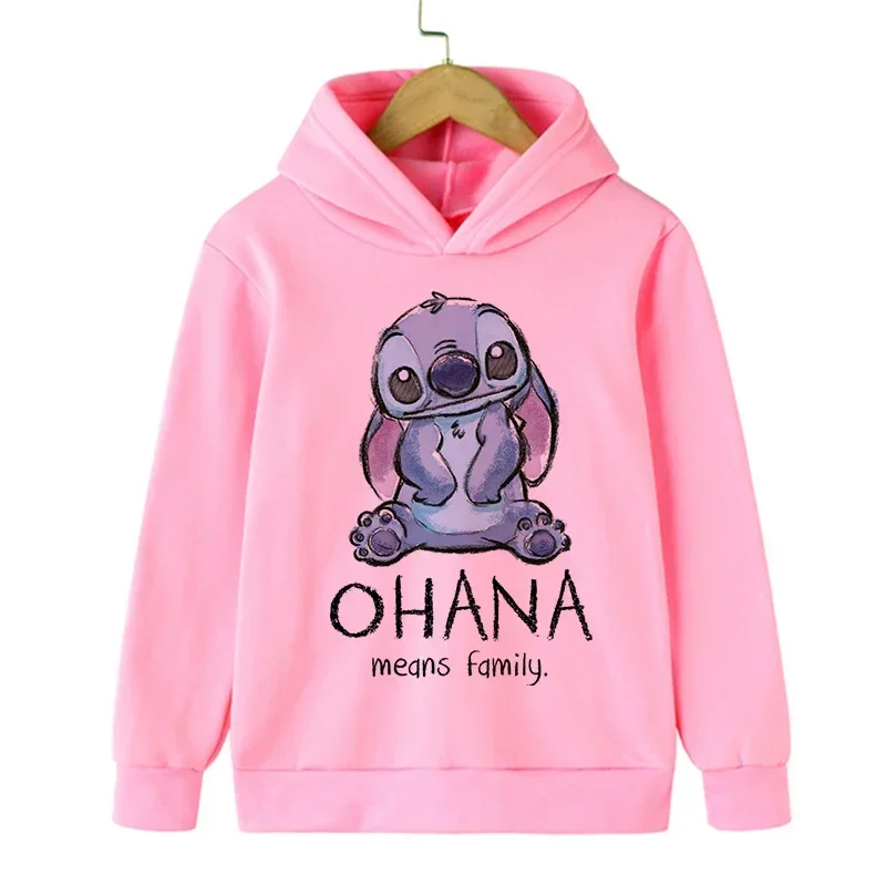 Kawaii 90s Christmas Disney Stitch Hoodie Children Cartoon Clothes Kid Girl Boy Lilo and Stitch Sweatshirt Hoody Baby Casual Top